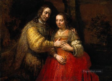 Retrato de dos figuras del Antiguo Testamento conocidas como La novia judía Rembrandt barroco Pinturas al óleo